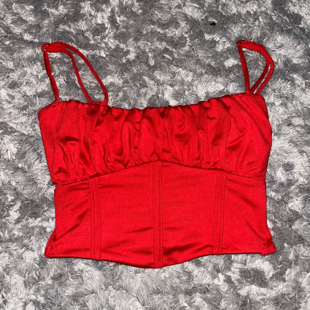 Vanilla sky red tie back top